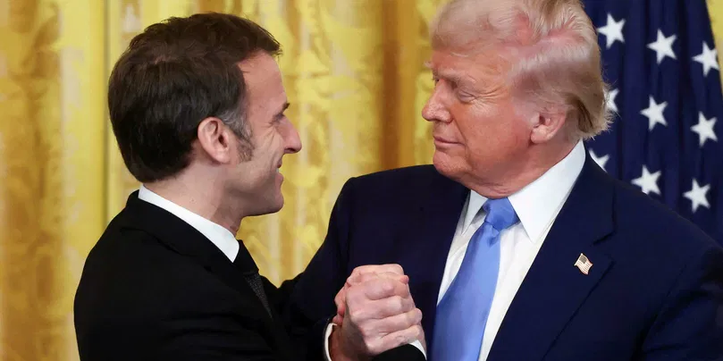 Macron et Trump lors de la visite à Washington