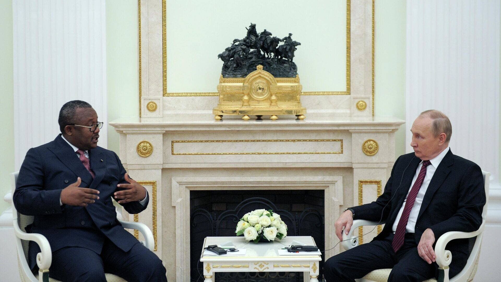 Umaro Sissoco Embalo et Vladimir Poutine lors d'une rencontre précédente