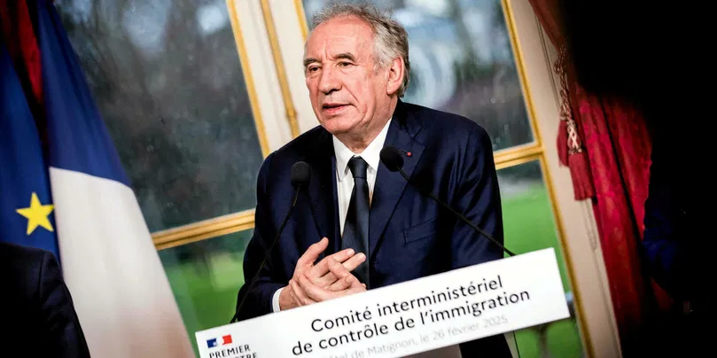 François Bayrou lors de sa prise de parole à l'occasion du comité interministériel de contrôle de l’immigration (Cici), mercredi 26 février.