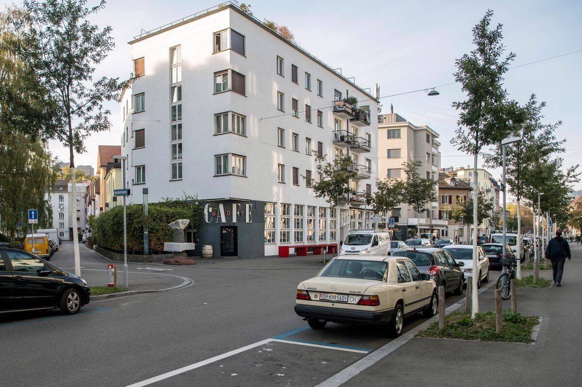 L'angle du bâtiment du Café Boy sur la Kochstrasse 2 à Zurich, un bâtiment historique.