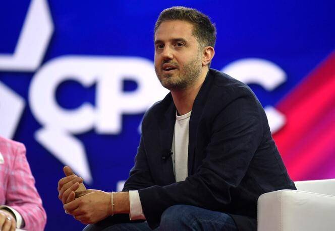 Chris Pavlovski, le patron de Rumble, à la tribune de la Conservative Political Action Conference, à National Harbor (Maryland), le 22 février 2025.