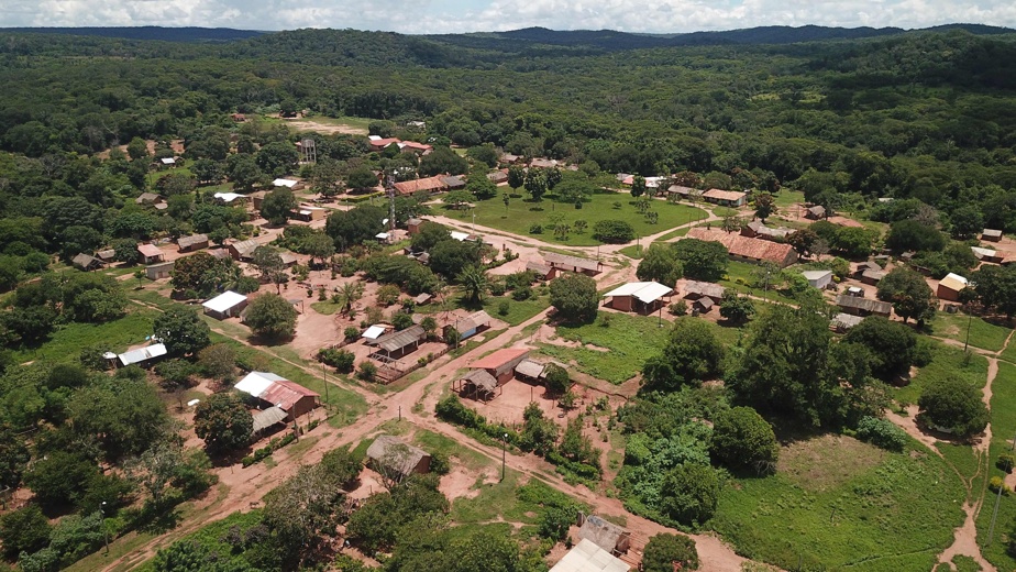 Vue aérienne de Santa Ana de Velasco, en Bolivie, prise le 12 février 2025.
