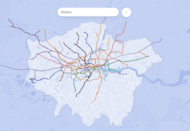 Une carte du jeu de mémoire du métro londonien qui demande aux joueurs de nommer les stations de métro.