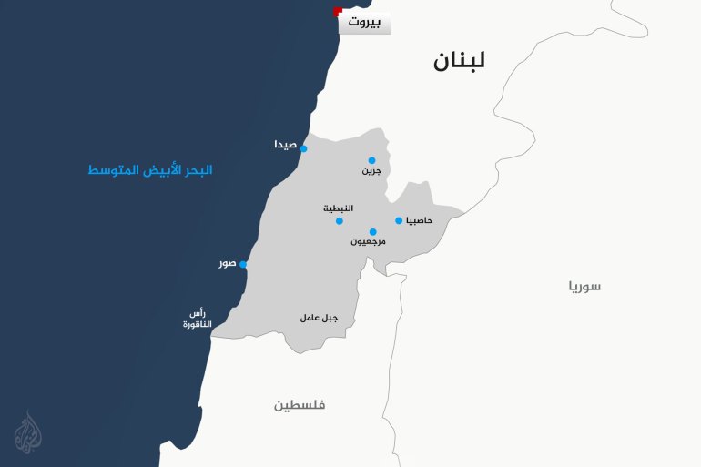Carte du Sud-Liban