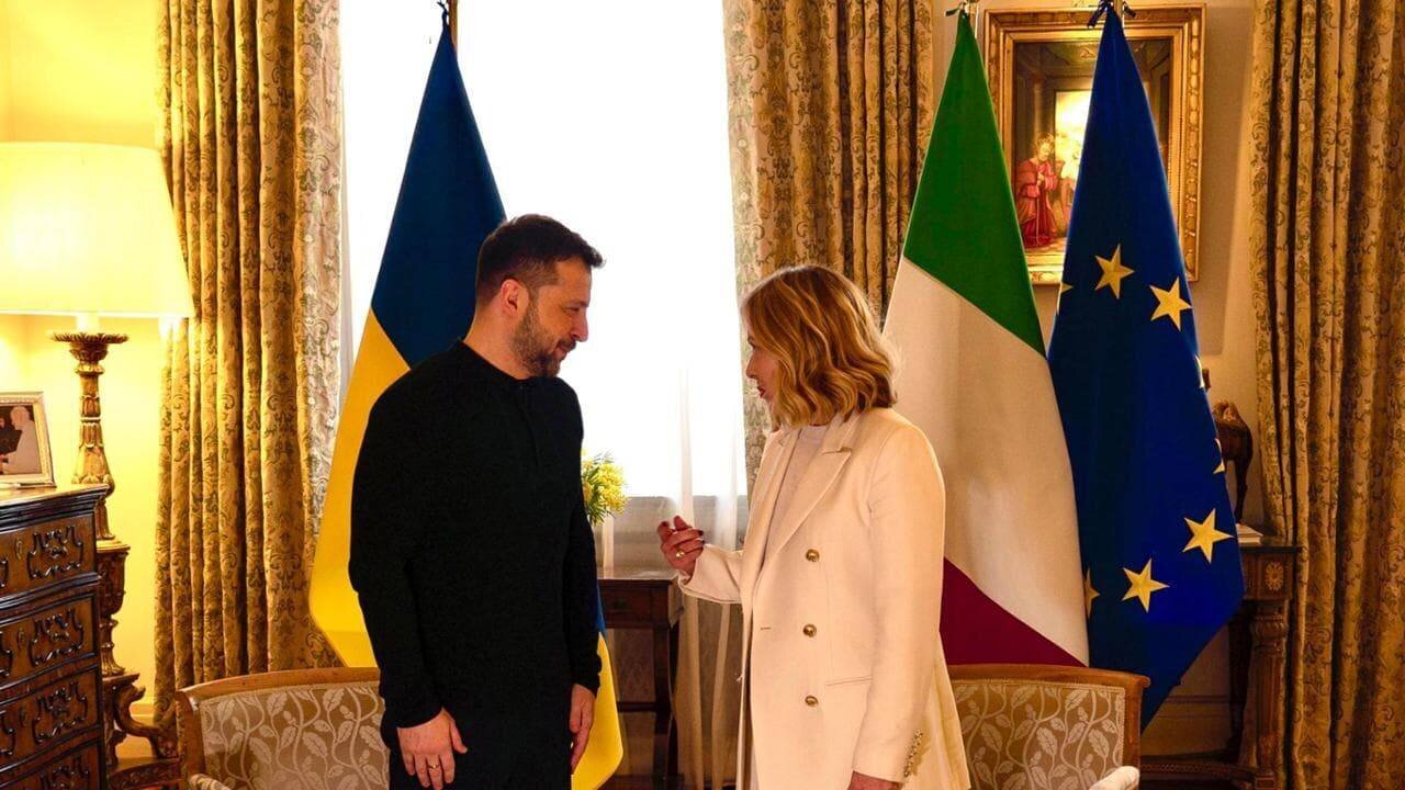 Giorgia Meloni et Volodymyr Zelensky