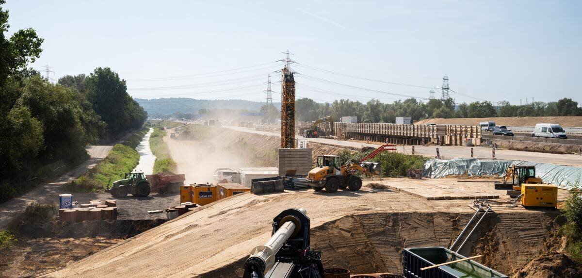 A 26 Ost - Baustelle bei Moorburg Abschnitt Moorburg: AK HH-Hafen (Autobahnkreuz)