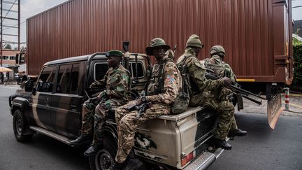Des membres du groupe armé M23 à Goma, en République démocratique du Congo, le 1er mars 2025. (JOSPIN MWISHA / AFP)