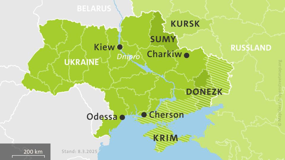 Carte des territoires occupés par la Russie