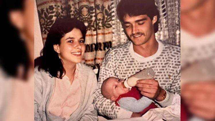 Iris Klein et Jürgen Katzenberger avec la petite Daniela.