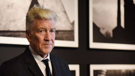 David Lynch au vernissage de son exposition 'Silence et Dynamisme' en Pologne.