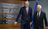 Friedrich Merz et Antonio Costa lors d'une rencontre à Bruxelles.
