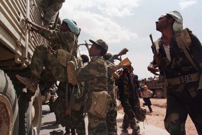 Soldats éthiopiens à la frontière avec l'Érythrée
