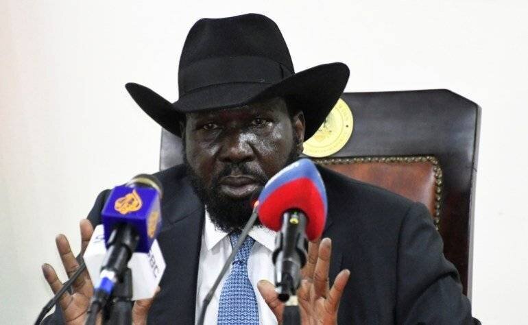 Salva Kiir lors d'une conférence de presse