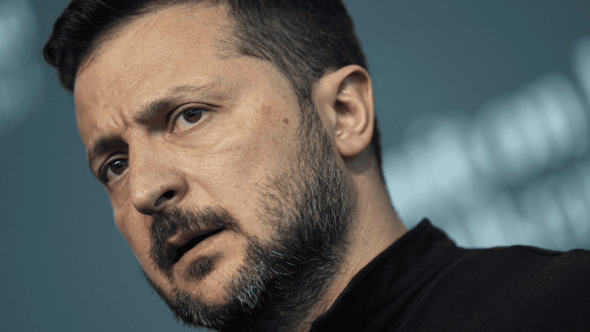 Volodymyr Zelenskyy lors d'une conférence de presse