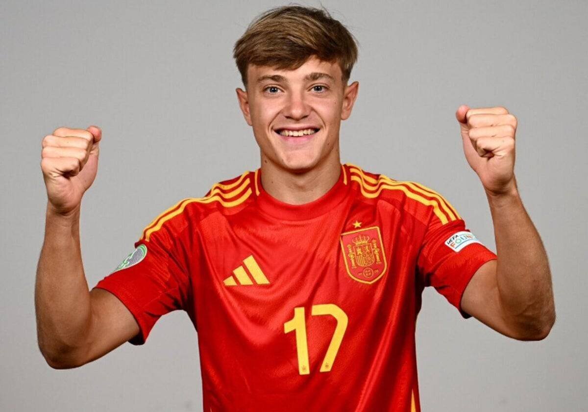 Jesús Rodríguez, avec la camisole de la sélection espagnole