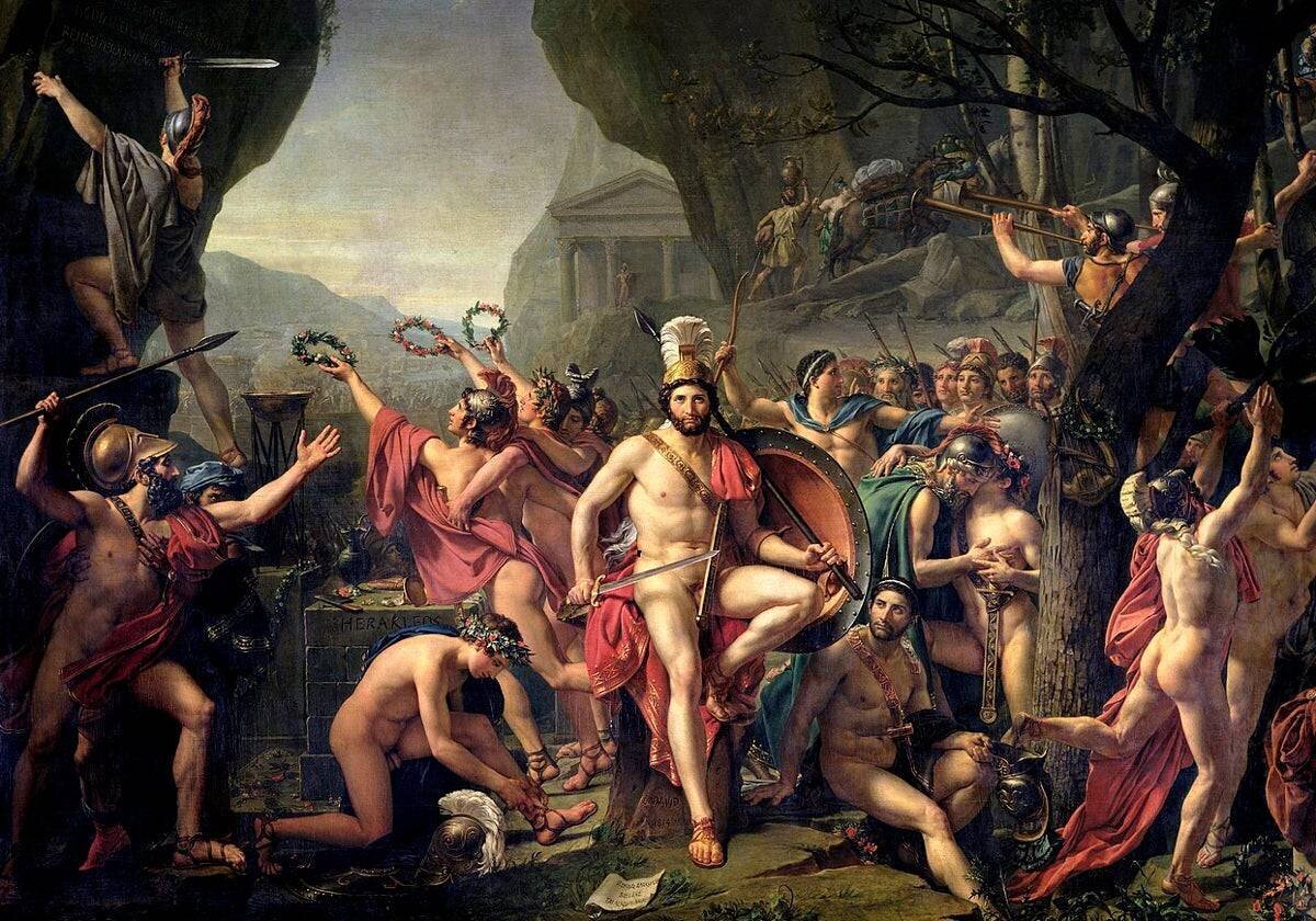 Leónidas en les Termópilas, tableau de Jacques-Louis David