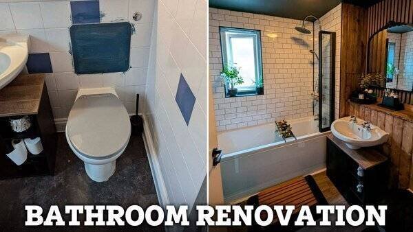 Salle de bain rénovée avec limewash