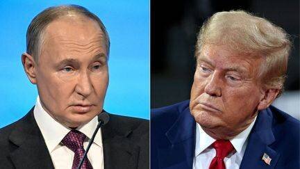 Un montage photo de Vladimir Poutine et Donald Trump. (ALEXANDER NEMENOV, JEFF KOWALSKY / AFP)