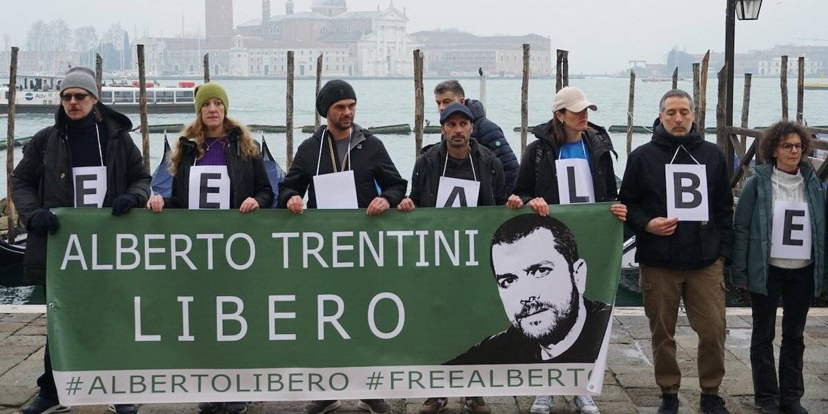 Manifestation pour la libération d'Alberto Trentini à Venise, 31 janvier 2025 (ANSA/ANDREA MEROLA)