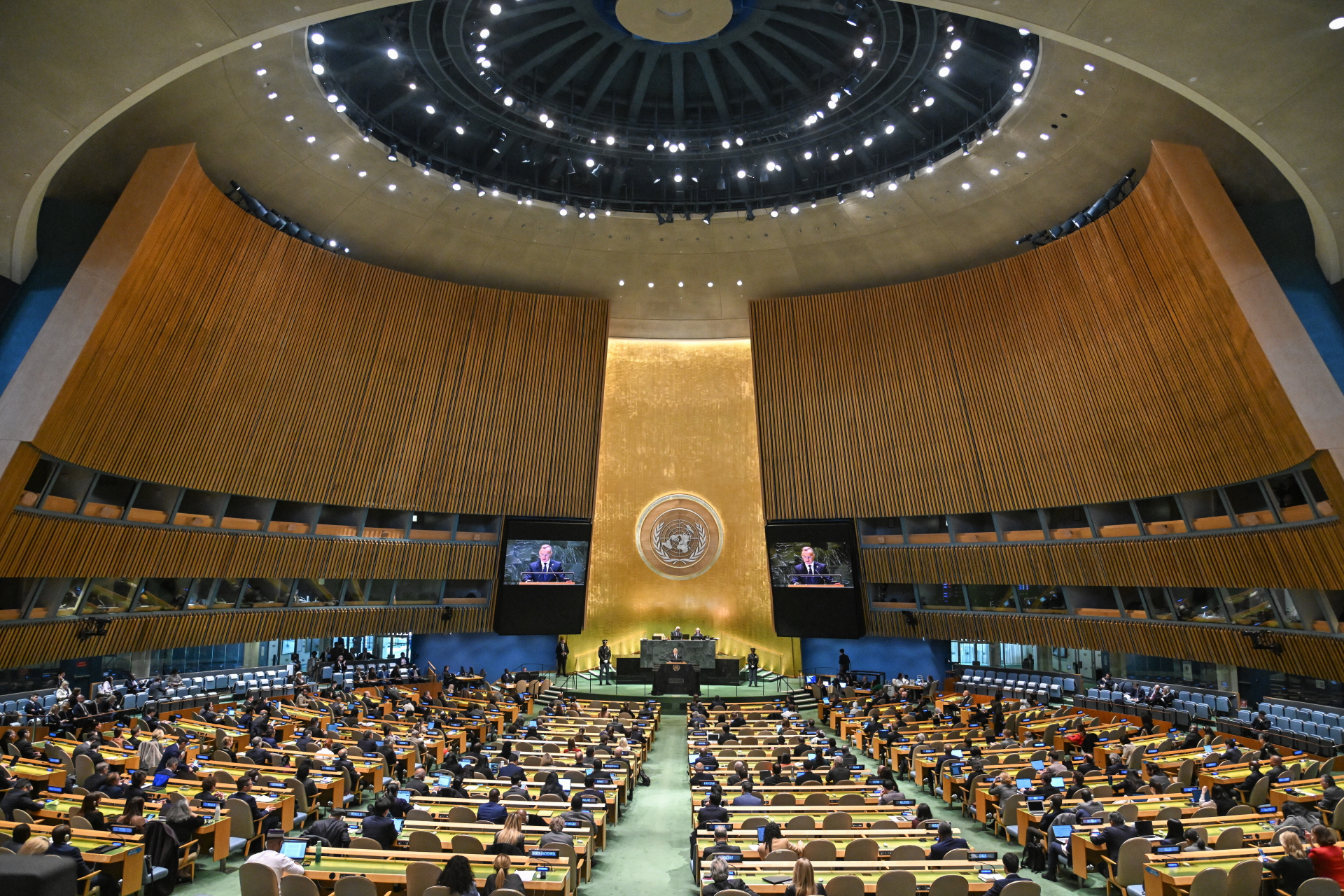 Andrzej Duda lors d'une session spéciale de l'Assemblée générale des Nations Unies à New York.