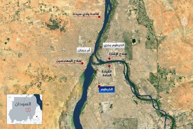 خريطة السودان الخرطوم وام درمان و الخرطوم بحري