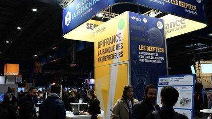 Le stand de Bpifrance au festival tech de Grenoble (Isère) le 6 février 2025. (ROMAIN DOUCELIN / NURPHOTO / AFP)