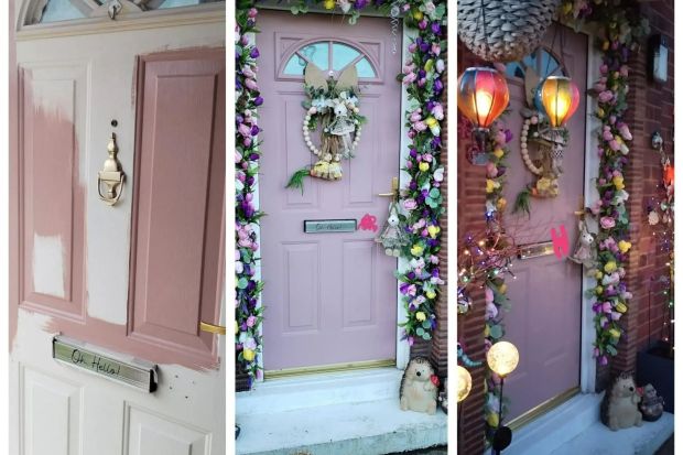 Transformation de la porte d'entrée pour le printemps