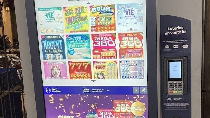 Une borne de loterie libre-service à la gare Centrale de Montréal.