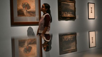 Un dessin de Victor Hugo, intitulé 'Champignon', photographié à la Royal Academy of Arts à Londres. (JUSTIN TALLIS / AFP)