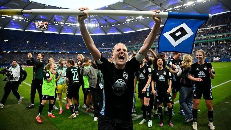 Bremer Jubel in der Hamburger Arena.