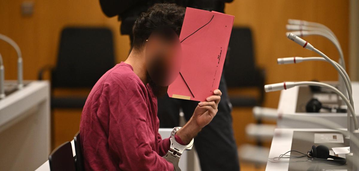 Sulaiman A. lors du procès pour l'attaque au couteau à Mannheim