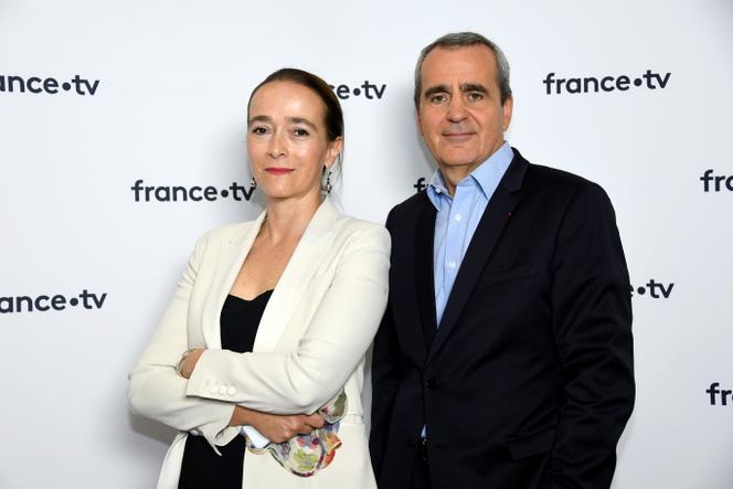 Delphine Ernotte Cunci, PDG de France Télévisions, et Takis Candilis, directeur des programmes du groupe, le 23 août 2018 à Paris.