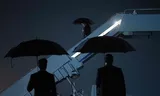 Le président américain Donald Trump sur les marches de l'Air Force One.