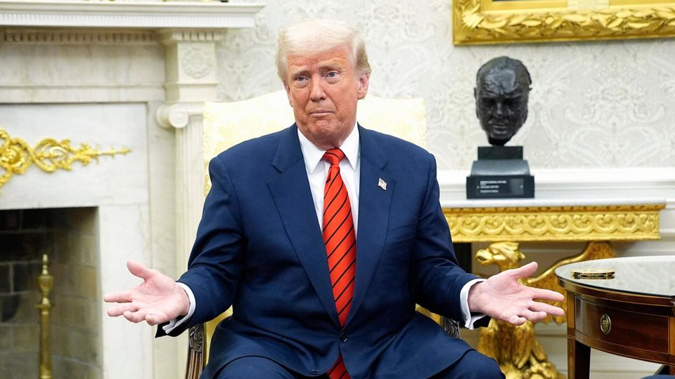 Donald Trump lors d'une rencontre avec Mark Rutte à la Maison Blanche