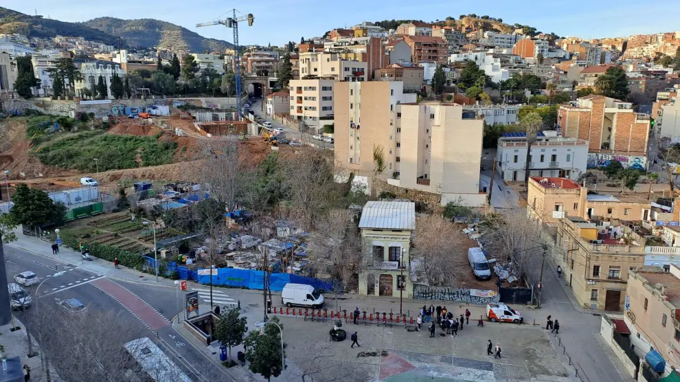Le terrain occupé à Vallcarca, Barcelone