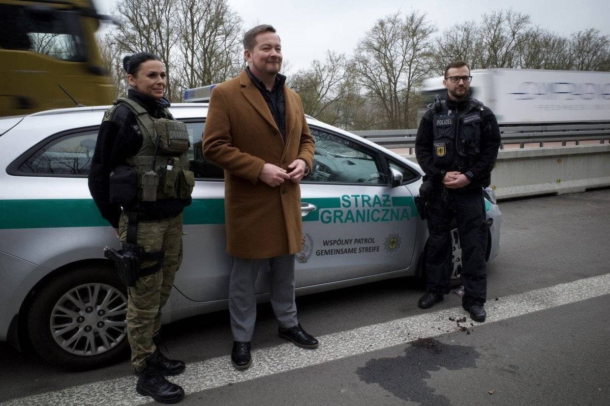 Uli Grötsch en service avec une patrouille germano-polonaise