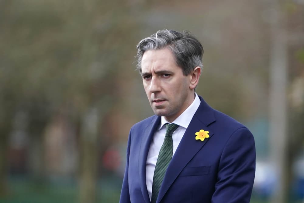 Simon Harris lors de son discours à Dublin