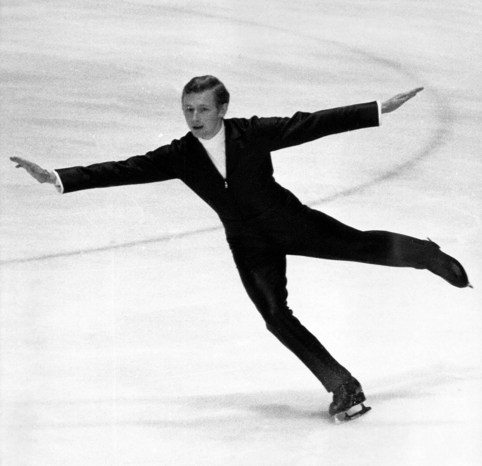 Wolfgang Schwarz en action lors des JO de Grenoble