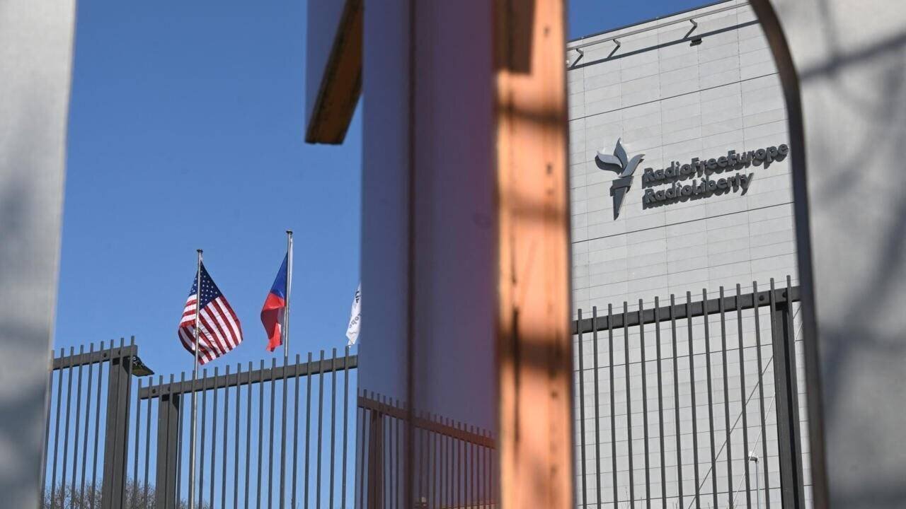 Le siège de RFE/RL se trouve à Prague, en République tchèque, le 18 mars 2025.