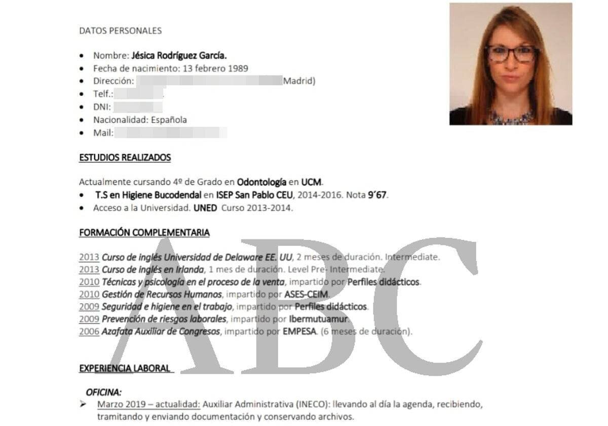 Curriculum de Jessica Rodríguez pour Tragsatec