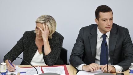 Marine Le Pen et Jordan Bardella, le 14 septembre 2024. (LUDOVIC MARIN / AFP)