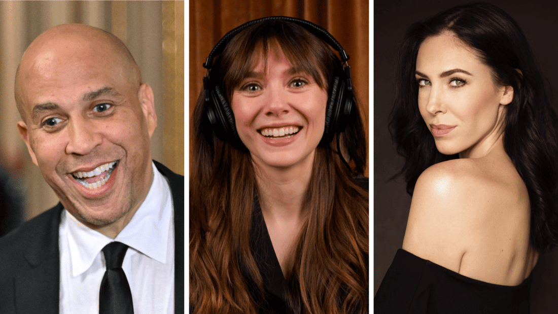 Cory Booker, Elizabeth Olsen et Jasmine Mooney