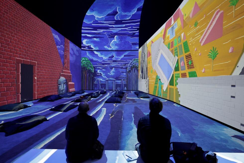 A l'exposition David Hockney, à la fondation Louis Vuitton, à Paris, le 7 avril 2025