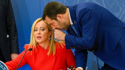 Giorgia Meloni et Matteo Salvini à Rome (Italie), le 25 octobre 2022 (FABRIZIO CORRADETTI / IPA-AGENCY / MAXPPP)