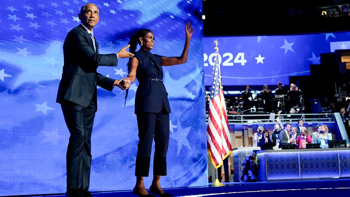 Barack Obama et Michelle Obama lors de la Convention nationale démocrate