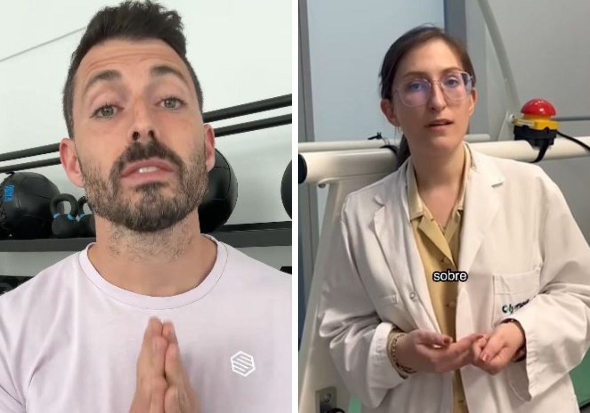 Sergio et la doctora Alcocer, pendant le vidéo informatif