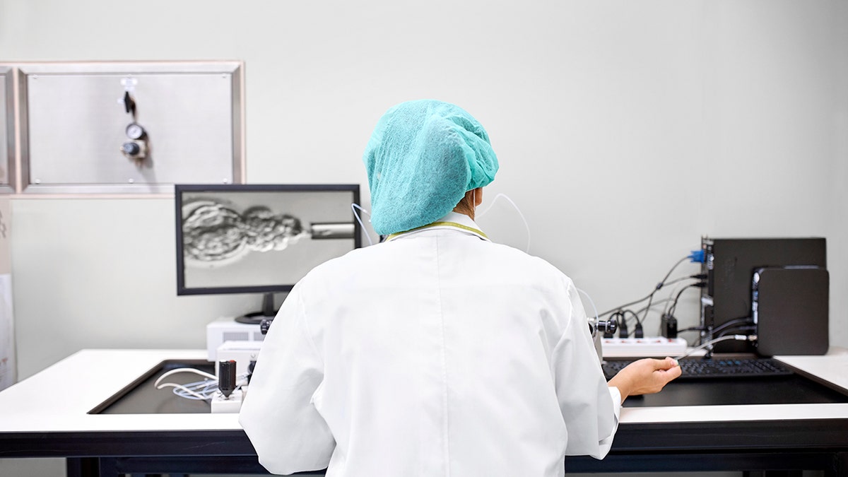 Laboratory technician performing in vitro fertilization