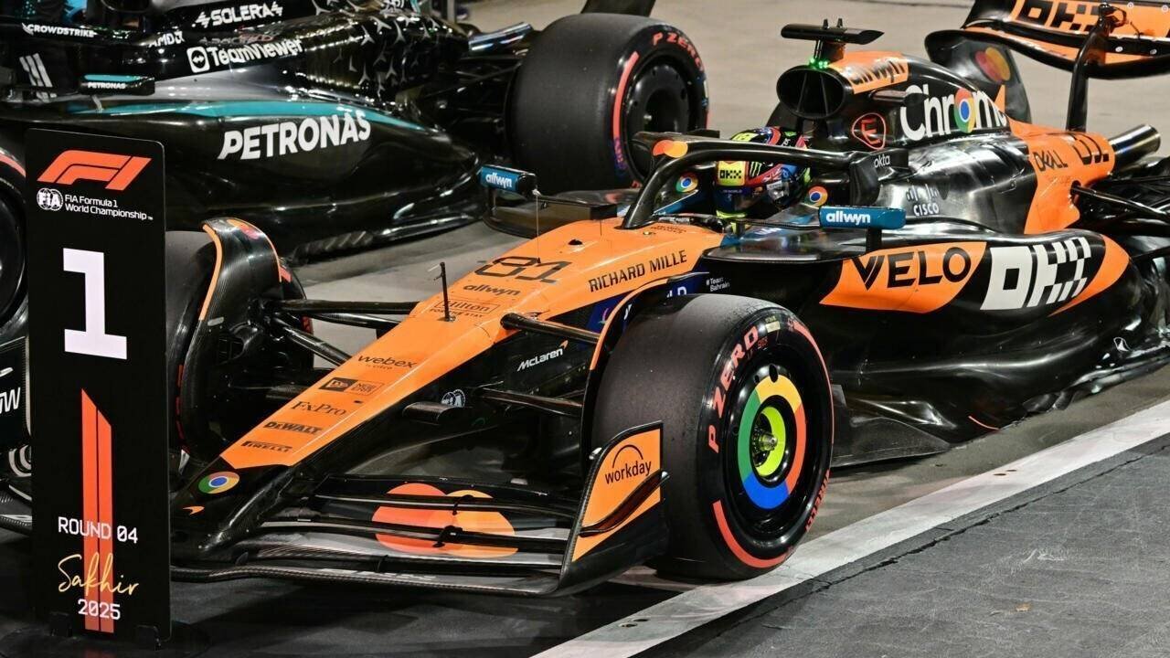 Oscar Piastri (McLaren) à l'issue des qualifications du Grand Prix de Bahreïn, le 12 avril 2025 à Sakhir