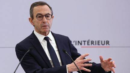 Bruno Retailleau, ministre de l'Intérieur, le 10 avril 2025. (ALAIN JOCARD / AFP)