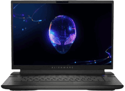 Un ordinateur portable Alienware sur fond blanc.